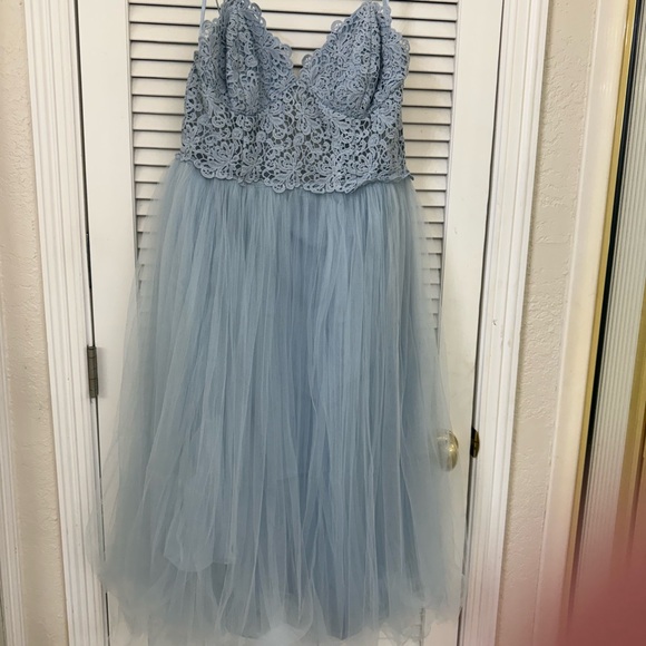 ASOS Women's Formal Dress in Soft Blue Lace - Picture 1 of 4